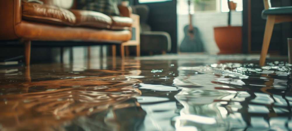 Home with flooded floor